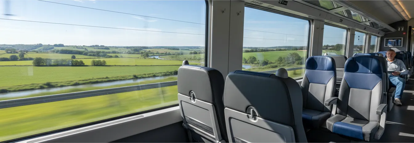 Interior de un tren de alta velocidad
